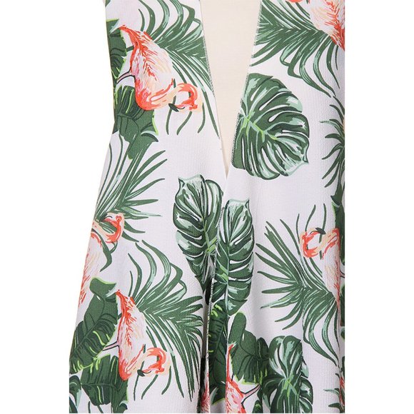 Code22 Flamingo with Leaves Pattern Printing Vest - Picture 4 of 4